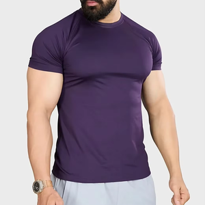 mens compression shirt gym fitness athletic wear quick dry stretch fabric training workout tee activewear supplier - Product Image 1