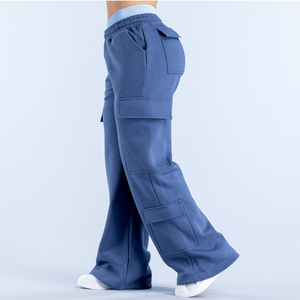New Design Custom Logo Wholesale Women's Oversized Fit Pocket Cargo Joggers Soft Fabric Women Sweatpants Women's Pants & Trouser - Product Image 2