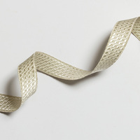 Ruban de dentelle brodé vintage en jacquard argenté, galon tressé de 45 mm, fait main traditionnel de haute qualité pour les cérémonies