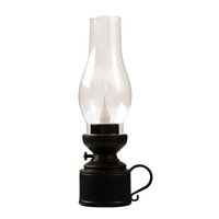 Lampe à bougie LED style kérosène vintage, cheminée transparente, lumière de nuit à flamme, lanterne à huile rétro pour Noël, Halloween, décoration de la maison