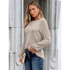 2025 2025 Trajes de otoño/Invierno para mujer Tops y suéteres de manga larga Ropa de cuello redondo informal transpirable - Product Image 5