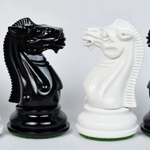 ชุดหมากรุกสไตล์คลับโซเวียตปี 1940 สุดหรู ขนาด 4 นิ้ว ทำจากไม้มะเกลือและไม้บ็อกซ์วูดสีขาว ราคาดีที่สุด - Product Image 1