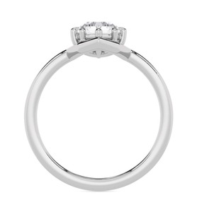 Bague de fiançailles en or rose 10K de qualité supérieure avec diamant en forme de poire taillé en escalon, créé en laboratoire, 2,00 CTW - Product Image 4