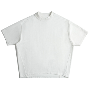 Customized Logo 100 Percent Cotton Boxy Oversized T Shirt Vintage Wash Loose Fit Knitted Short Sleeve Casual Tee - Product Image 1