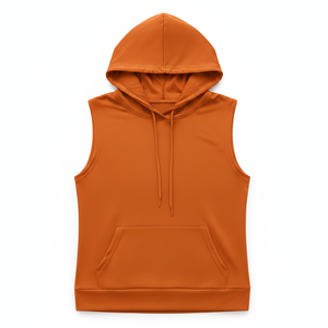 Top Deportivo Sin Mangas Gris de Verano con Logotipo Personalizado, Sudadera Holgada para Yoga, Top con Capucha Sin Mangas para Mujer - Product Image 6