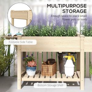 "Wall Hanging <b>Planters</b> for Balconies Wooden <b>Planter</b> <b>Box</b> with Raised Bed" - Product Image 5
