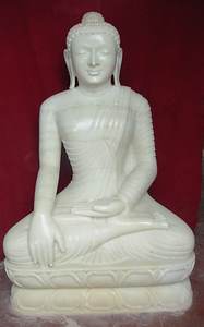 Estatua de Buda de mármol blanco puro y hermoso, con acabado fino y superficie brillante, para el hogar y el templo. - Product Image 5