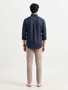 Chemise Homme Enovate à Manches Longues Couleur Unie, Tissée en Lin Respirant, Beige Clair, Détection par Aiguille de Fusion Sans Couture, Idéale pour l'Été Décontracté - Product Image 3