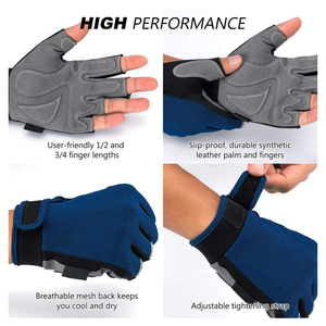 Breathable Comfortable Winter Sports Non-Slip Waterproof UV Protection Lace-up <b>Foam</b> <b>Padded</b> Hand Protection Men Women Half Finger - Product Image 6