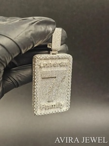 Colgante de Plata de Ley 925 con Diamante Moissanita Genuino, Chapado en Oro Rosa, Estilo Hip Hop, Unisex, para Fiestas, con Certificado IDGL - Product Image 3