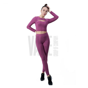 Women Yoga Sportswear <b>Set</b> 2 Piece High Waist Leggings Sports Bra Breathable Stretch <b>Gym</b> Fitness Workout Running Training - Product Image 5