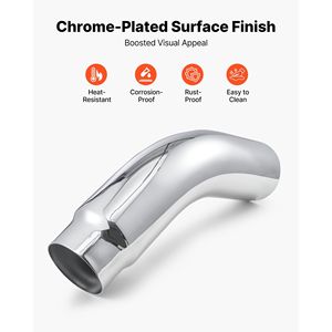 Terminale di Scarico Cromato a Gomito con Morsetto per Camion e Berlina, Ingresso 5 Pollici, Uscita 6 Pollici, Lunghezza Totale 23 Pollici - Product Image 4