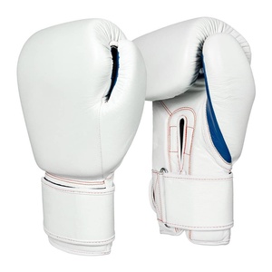 Gants de boxe professionnels en cuir véritable Sanda avec logo personnalisé, fermeture auto-agrippante, sangle de poignet réglable, doublure en tissu parachute coréen - Product Image 6