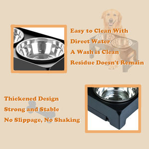 Atacado Elevated <span class=keywords><strong>Dog</strong></span> <span class=keywords><strong>Bowls</strong></span> Ajustável 2 Raised <span class=keywords><strong>Dog</strong></span> <span class=keywords><strong>Bowl</strong></span> Stand para cachorro pequeno e gatos Bamboo <span class=keywords><strong>Pet</strong></span> Food <span class=keywords><strong>Feeder</strong></span> com 2 tigelas - Product Image 5