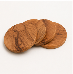 Wholesale Eco-Friendly Natural Teak Wood Round <b>Coasters</b> Set Durable Heat-Resistant <b>Drink</b> <b>Coasters</b> For Home Restaurant And Home - Product Image 5