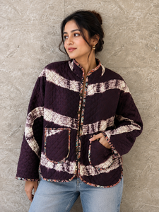 Vintage Polka Dot <b>Quilted</b> Coat Stand Collar Full Sleeve All Seasons Warm Casual Women's Short Outerwear Patch Pockets <b>Single</b> - Product Image 1
