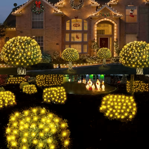 Luci Solari a Rete Bianche per Esterni 2m x 3m 200 LED 8 Modalità per Alberi di Natale, Prati e Arbusti - Product Image 6