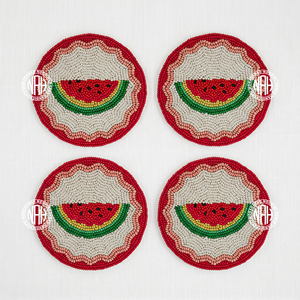 Ensemble de sous-verres perlés à motif floral rose, motif fleur turquoise et or, pour la décoration de table printanière, pour tasses à café, thé et autres boissons, vente en gros - Product Image 2