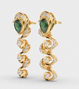 Pendientes colgantes de diamantes halo elegantes de alta calidad para ceremonia de compromiso, de proveedor indio al mejor precio. - Product Image 4