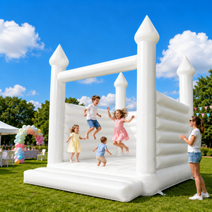 Château <span class=keywords><strong>gonflable</strong></span> commercial blanc avec garantie de 3 ans, certifié EN71/CE, PVC personnalisé pour mariages, anniversaires, événements - Product Image 2