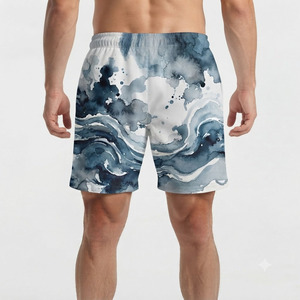 Shorts de sport en molleton épais pour homme, personnalisables, sublimation intégrale, 100% coton, fabrication OEM - Product Image 2