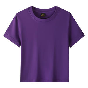 Camiseta de Verano Personalizada para Niños y Niñas, Manga Corta, Cuello Redondo, Color Caramelo, Diseño Liso, Tejido Transpirable - Product Image 4