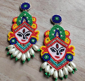 Statement <b>Earrings</b> <b>Blue</b> Beaded Parrot <b>Stud</b> Custom Multi-Beaded <b>Earrings</b> Women Festive Party Jewelry Best Price Beaded <b>Earrings</b> - Product Image 3