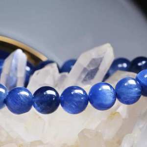 Natural Blue Kyanite Bracelet With Aquamarine Beads Healing Crystal Jewelry Minimalist Boho Gift For Women - Product Image 6