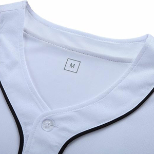 Plain Classic White Baseball Jersey Button <b>Down</b> Sport Shirt Unisex Performance Pinstripe Activewear Top - Product Image 3