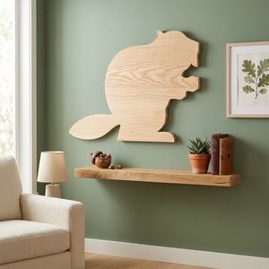 Silueta Decorativa de Castor Hecha a Mano en Madera, Escultura Minimalista de Castor en Madera Natural, Decoración para Habitación Infantil o Sala de Estar - Product Image 5