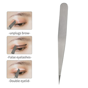 Pinzas para Cejas Antiestáticas de Acero Inoxidable Personalizadas, Color Negro, Rosa y Dorado, Pinzas Inclinadas para Depilación de Cejas, Herramienta de Marca Privada - Product Image 3