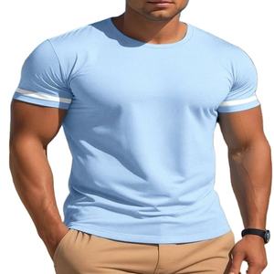 High Quality <b>Men's</b> Casual Cotton <b>T</b>-<b>Shirt</b> Summer Short-sleeved and Half-sleeved Solid Color 100% Cotton <b>Long</b> <b>Length</b> - Product Image 2