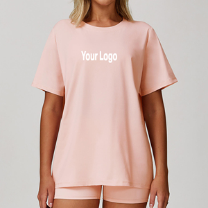 Camiseta de Verano para Mujer, Corte Regular, Cuello Redondo, 100% Algodón Ecológico, Suave, de Secado Rápido, Transpirable, con Apliques, OEM/ODM - Product Image 5
