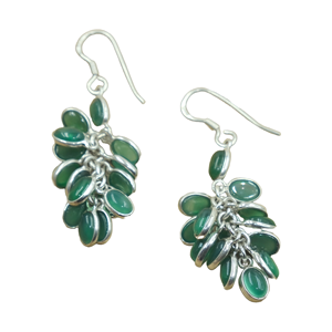Pendientes Colgantes de Ónix Verde, Plata de Ley 925, Hechos a Mano, Estilo Boho Vintage, Joyería de Piedras Preciosas, Regalo para Ella - Product Image 1