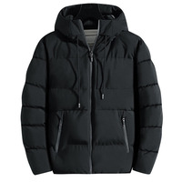 Blouson matelassé bleu marine pour homme, coupe-vent, respirant, décontracté, fermeture éclair, coque en nylon, rembourrage en polyester, col montant