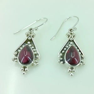 Pendientes de Granate de Plata de Ley 925 Hechos a Mano, Anillo de Promesa para Mujer, Joyería Boho con Piedra de Nacimiento de Junio - Product Image 2