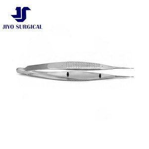คีมเย็บผ่าตัด Jiyo Surgical Co. รุ่น MP-4561 Castroviejo แบบตรง ขนาด 4 3/8 นิ้ว (110 มม.) ฟันละเอียด 0.12 มม. ขนาด 5.5 มม. สำหรับผูกไหม - Product Image 1