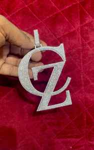 Colgante de letra inicial personalizado con incrustaciones de circonitas, de plata 925, estilo Hip Hop y Rapper, para fiesta - Product Image 3