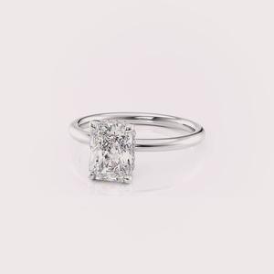 IGI Certified Radiant Cut Lab Grown Diamond Engagement <b>Ring</b> Solid 925 Sterling <b>Silver</b> <b>Solitaire</b> Bridal <b>Ring</b> for Women - Product Image 3