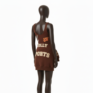 ชุดอาบน้ำผ้าโพลีเอสเตอร์ผสมสแปนเด็กซ์เนื้อนุ่ม ระบายอากาศได้ดี 220 GSM สีน้ำตาล พร้อมปักโลโก้ตามสั่ง สำหรับผู้หญิง - Product Image 3