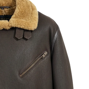 Premium Genuine Leather <b>Shearling</b> Winter <b>Jacket</b> <b>Men</b> Soft Fur Aviator Coat Warm Durable Fashion Biker Outerwear Style - Product Image 6