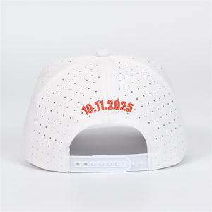 Hats With Custom Logo 5 Panel Baseball Caps Adjustable Nylon Laser Cut Fabric Perforated Hats - Product Image 4