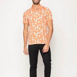 T-shirt de golf pour homme en coton gris anthracite et noir, à manches courtes, imprimé sur le devant, séchage rapide, tricoté, décontracté et tendance pour l'été - Product Image 3
