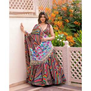 เสื้อผ้าอินเดียและปากีสถานพิมพ์ลายดิจิทัลแบบพิเศษ navratri - Product Image 2