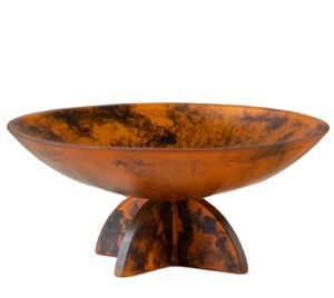 Cuenco elevado de resina hecho a mano decorativo moderno cuenco para servir elegante decoración del hogar pieza de acento para comedor - Product Image 1