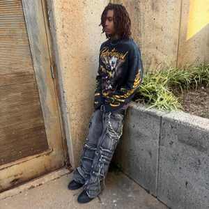 T-shirts Boxy Vintage Streetwear de Luxe Personnalisés de Qualité Supérieure 100% Coton avec Impression Graphique et Effet Délavé - Product Image 2