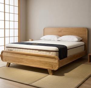 Salzburg Solid Teak Convertible Eco-Friendly Durable Platform <b>Bed</b> <b>Frame</b> Minimalist Bedroom Furniture Custom Hotel Apartment - Product Image 3