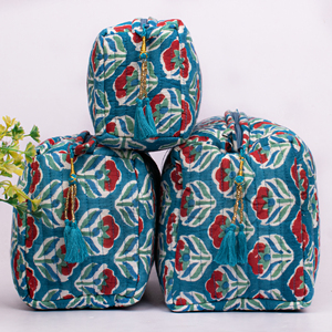 Cotton Tassel Pattern Zipper Closure Fashion Makeup <b>Bag</b> <b>Set</b> EcoFriendly Water Resistant Large Capacity <b>Travel</b> Cosmetic Organizer - Product Image 2