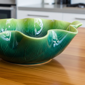 ชามเซรามิคลายใบไม้สีน้ำเงินทันสมัย สำหรับเสิร์ฟผลไม้ ขนม ของว่าง ภาชนะตกแต่งโต๊ะอาหาร สวยงาม เหมาะสำหรับใช้ในบ้าน ห้องครัว และโต๊ะรับประทานอาหาร - Product Image 5