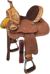 TI101OA059 Customized Branded Western English Leather Horse Saddle <b>Soft</b> Seat Fiberglass Tree Stainless Steel Hardware Equestrian - Product Image 2